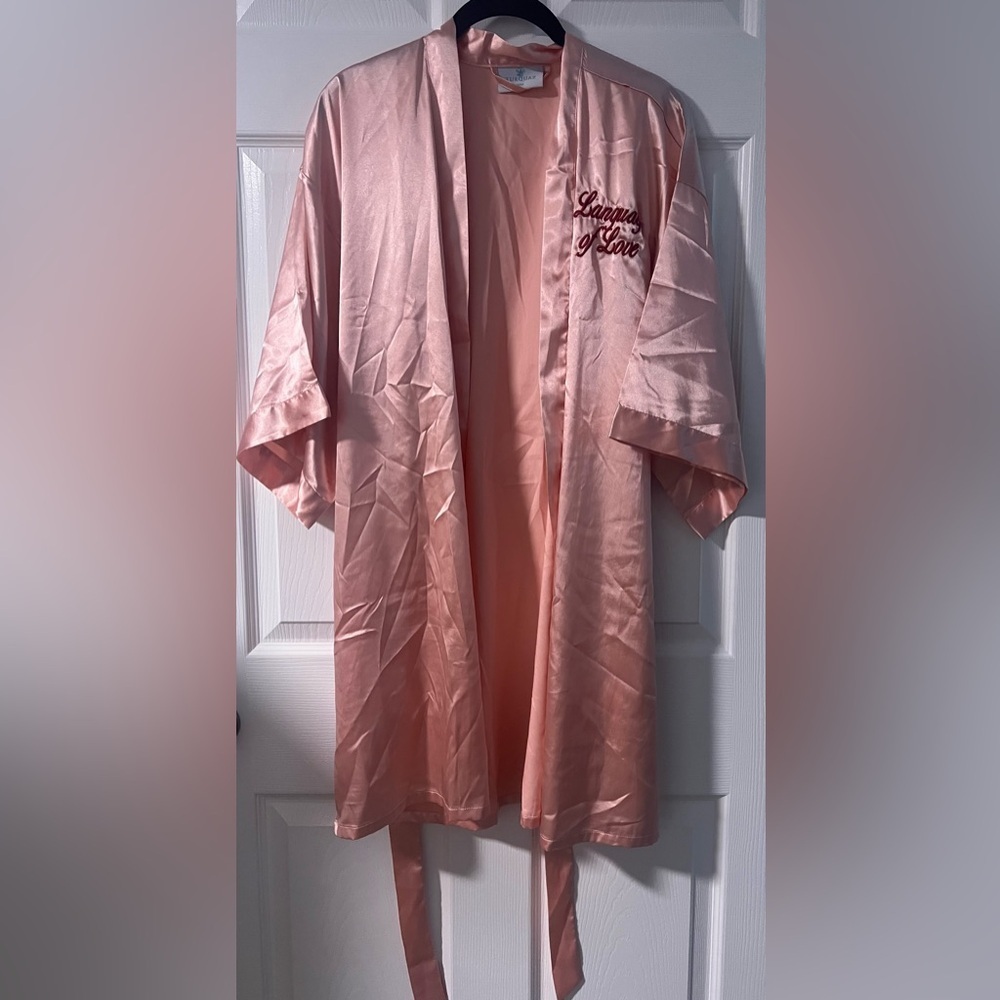 Turquaz Pink "Language of Love" Satin Robe